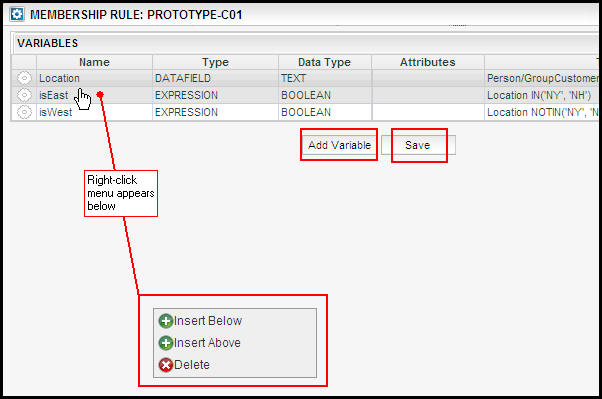Class Rule Variable screen security 